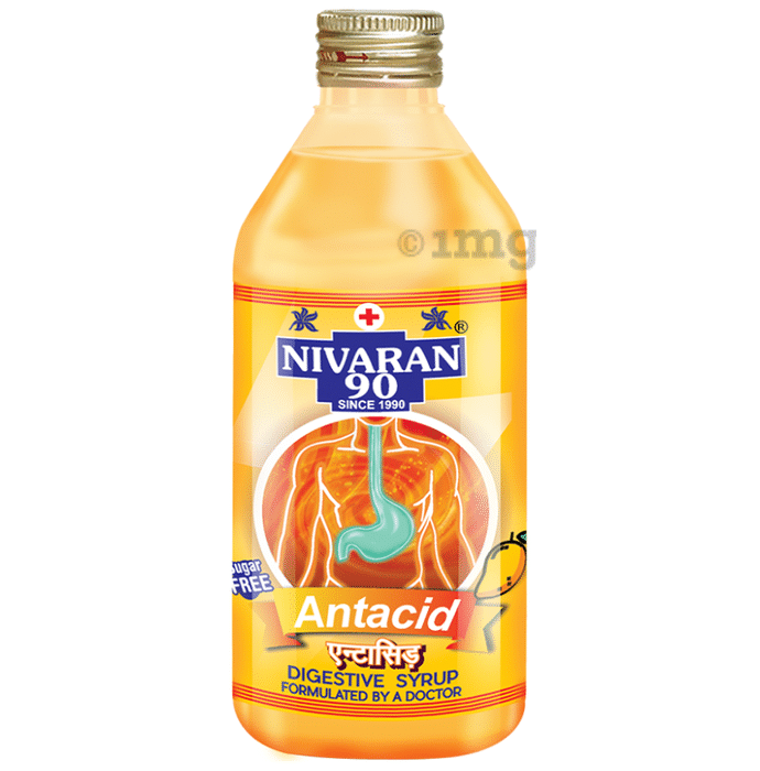 Nivaran 90 Antacid Digestive Syrup (200ml Each) Sugar Free Mango
