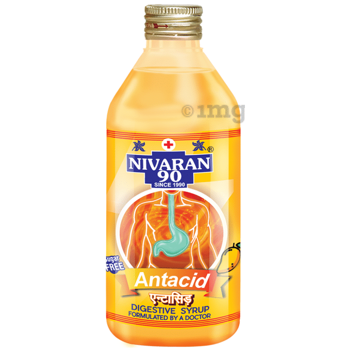 Nivaran 90 Antacid Digestive Syrup (200ml Each) Sugar Free Mango