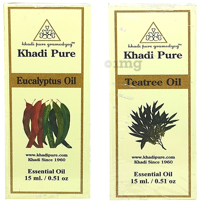 Khadi Pure Combo Pack of Eucalyptus Oil & Teatree Oil (15ml Each)