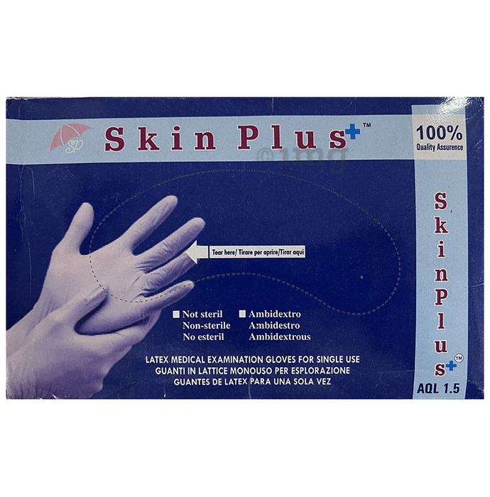 Skin Plus Latex Medical Examination Gloves Large