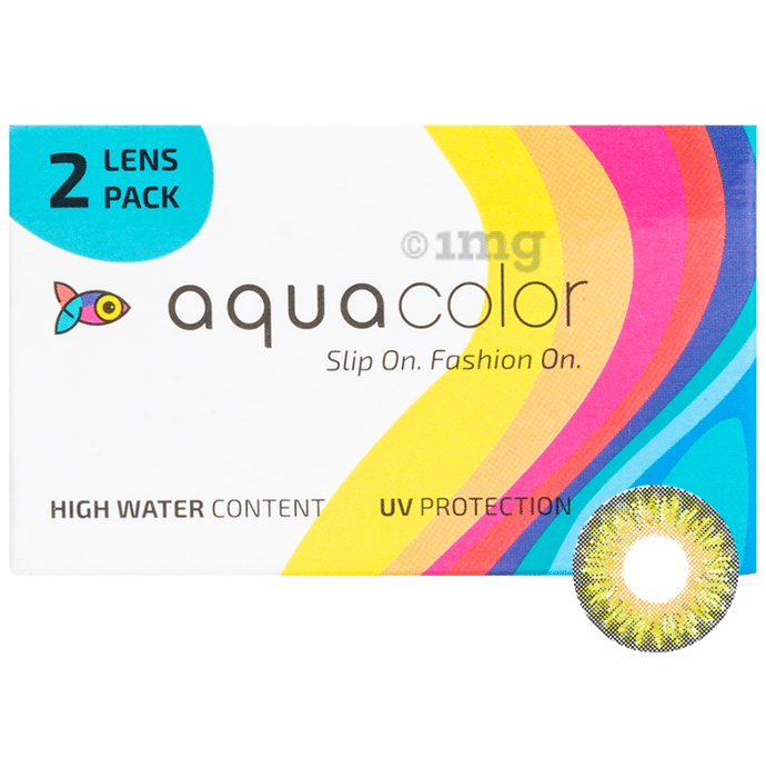 Aquacolor Daily Disposable Colored Contact Lens with UV Protection Optical Power -0.5 Brown
