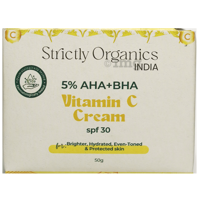 Strictly Organics India 5% AHA+BHA Vitamin C Cream SPF 30