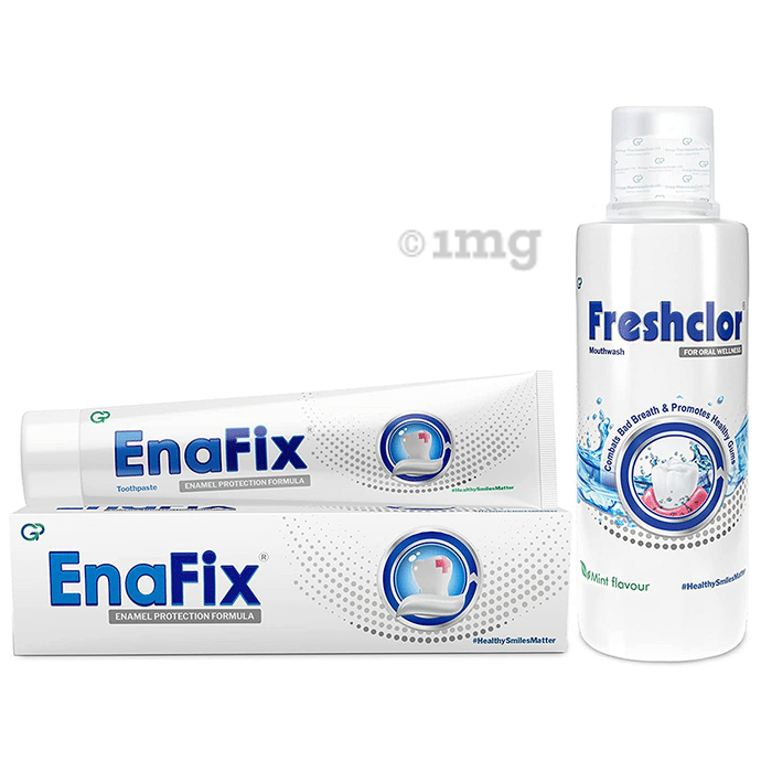 Enafix Combo Pack of Enafix Toothpaste 70gm & Freshclor Mouthwash 200ml