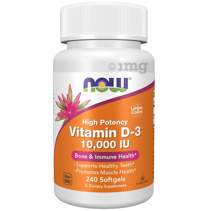 Now Highest Potency Vitamin D 3 10,000 IU Softgel