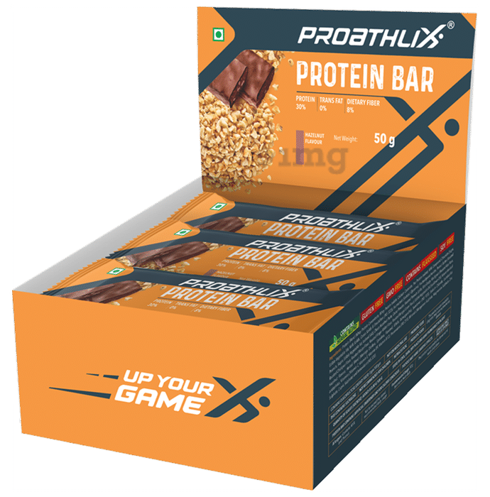 Proathlix Protein Bar (50gm Each) | Flavour Hazelnut