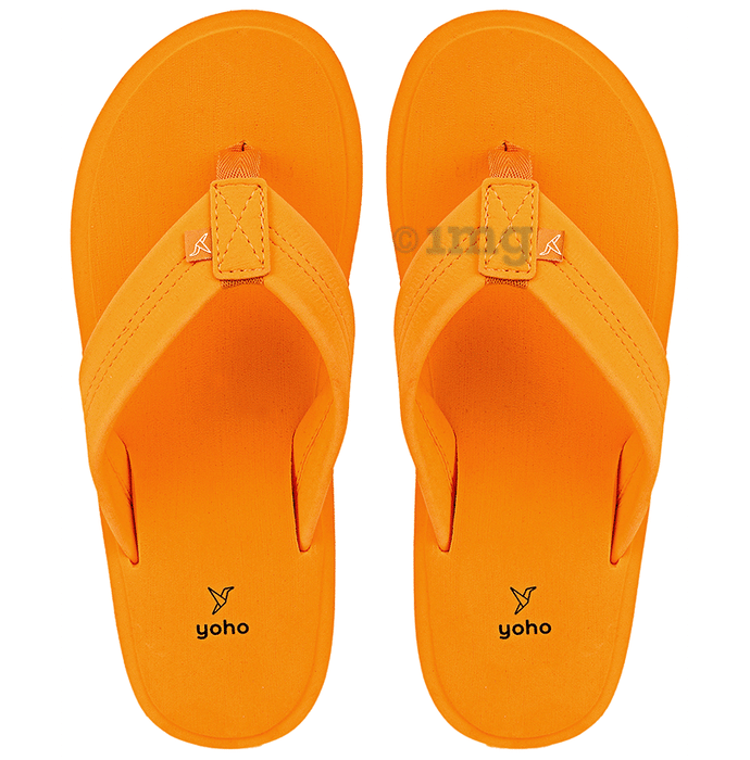 Yoho Lifestyle Doctor Ortho Soft Comfortable and Stylish Flip Flop Slippers for Men Mango Yellow 11