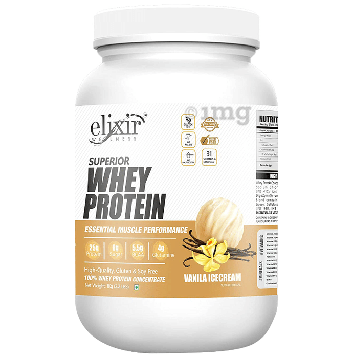 Elixir Wellness Superior Whey Protein Vanilla Icecream