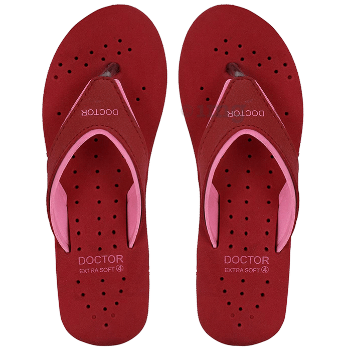 Doctor Extra Soft Ortho Care Orthopaedic Diabetic Pregnancy Comfort Flat Flipflops Slippers For Women 5 UK Pink