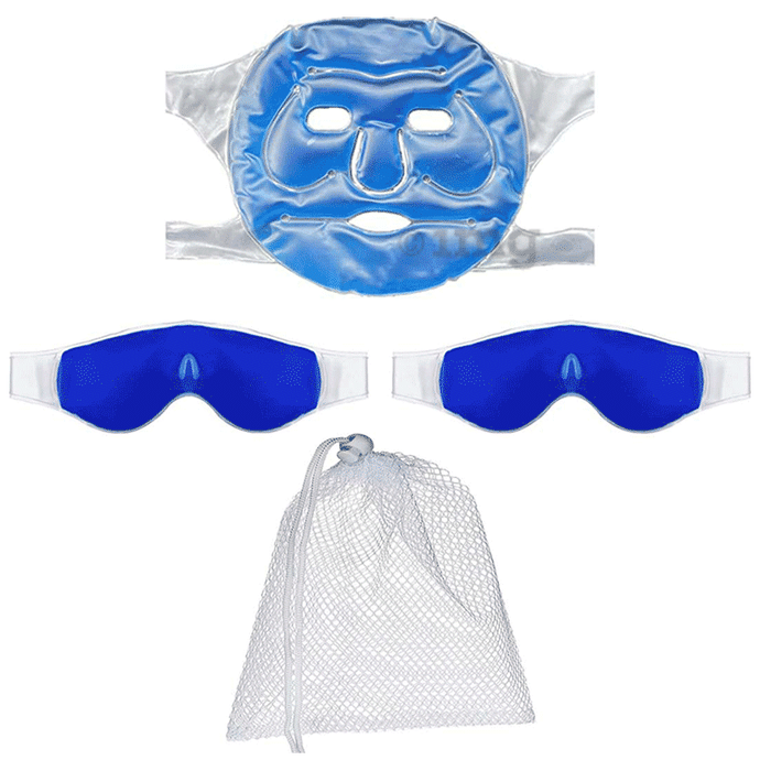 EcommerceHub Combo Pack of Cooling Gel Face Mask (1) & Eye Mask (2)