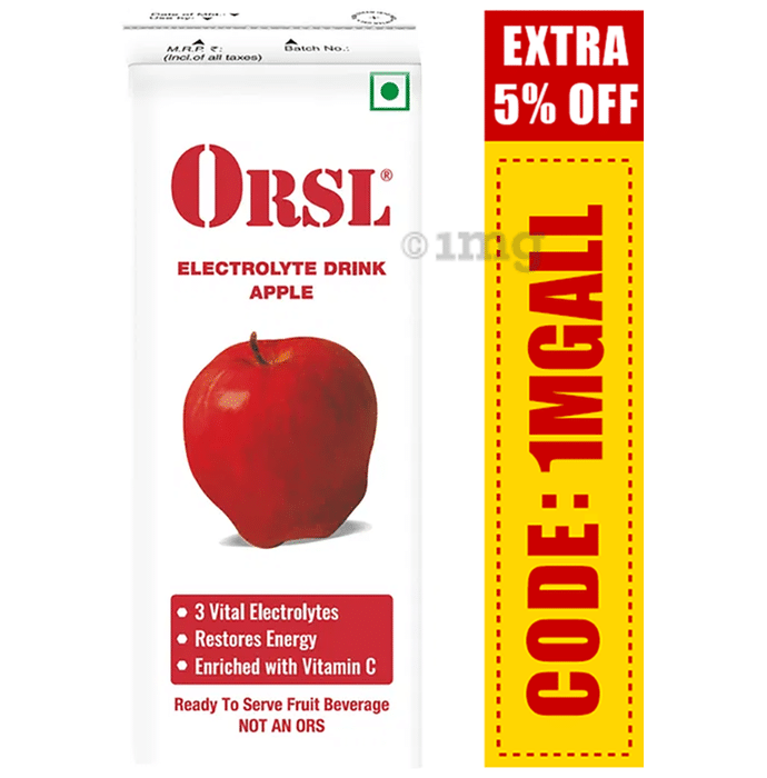 ORSL Electrolyte Drink with Vitamin C | Flavour Apple Liquid