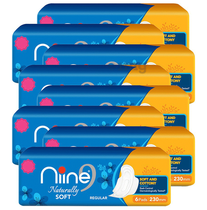 Niine Naturally Soft Regular Sanitary Pads for women (6 Each)