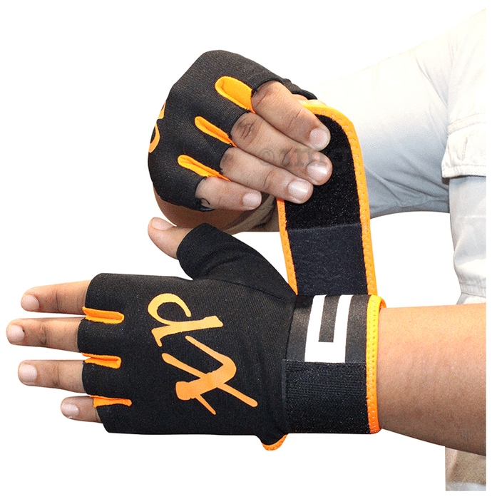 MuscleXP Sports Gloves Black & Orange