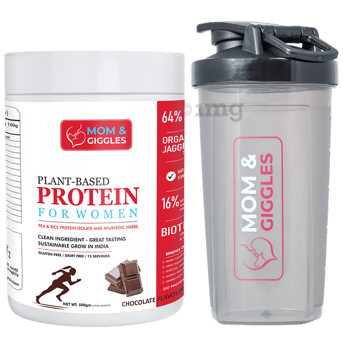 Moms &Giggles Plant Protein For Women With Shaker Chocolate