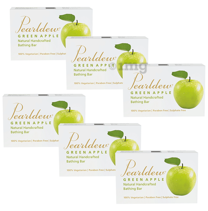 Pearldew Green Apple Natural Handcrafted Bathing Bar (75gm Each)