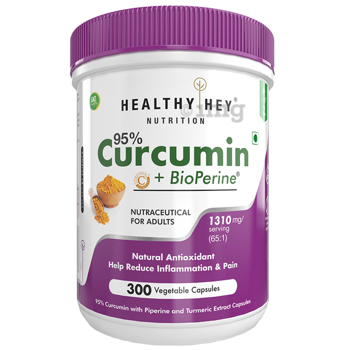 HealthyHey Curcumin with Bioperine Vegetable Capsule With Piperine and Turmeric Extract