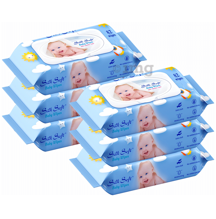 Silk Soft Baby Wipes (82 Each) with Lid