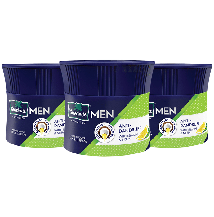 Parachute Advansed Men Aftershower Hair Cream Anti-Dandruff with Lemon & Neem (100gm Each)