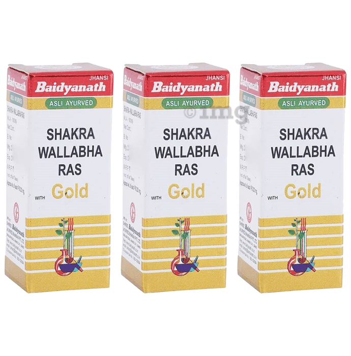 Baidyanath (Jhansi) Shakra Wallabha Ras with Gold Powder (1gm Each)