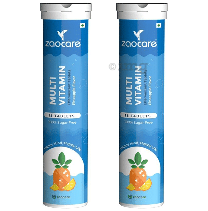 Zaocare Multivitamin Effervescent Tablet (15 Each) Pineapple