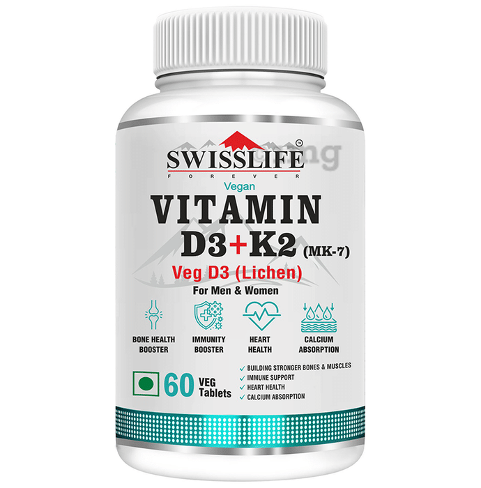 SWISSLIFE FOREVER Vitamin D3 + K2 (Mk-7) Veg Tablet