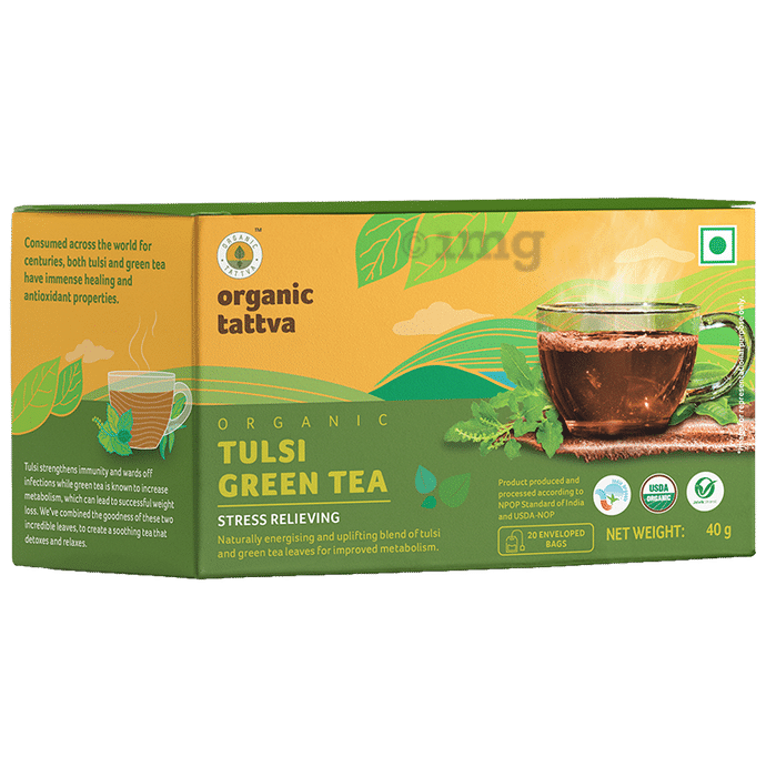 Organic Tattva Organic Tea Bag (2g Each) Tulsi Green Tea