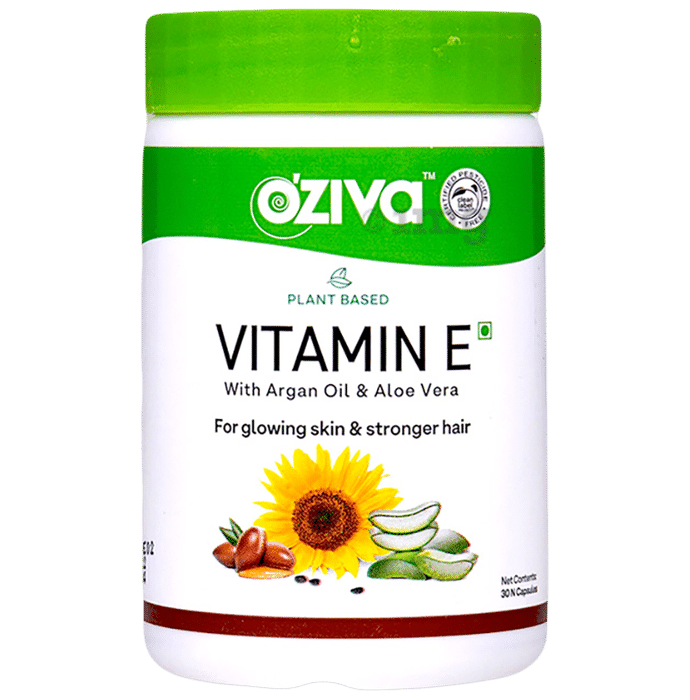 Oziva Plant Based Vitamin E Capsule for Glowing Skin & Stronger Hair