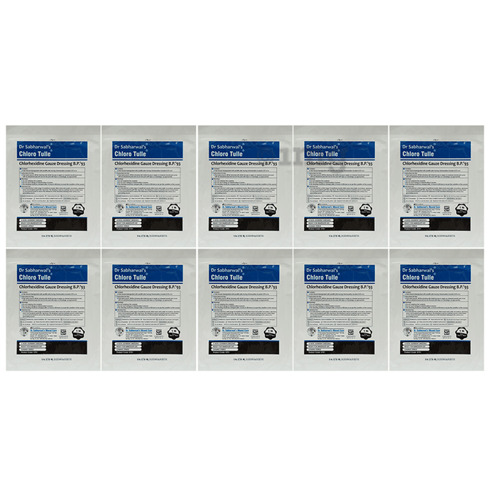 Dr. Sabharwal's Chloro Tulle Chlorhexidine Gauze Dressing B.P'93 10cm x 10cm
