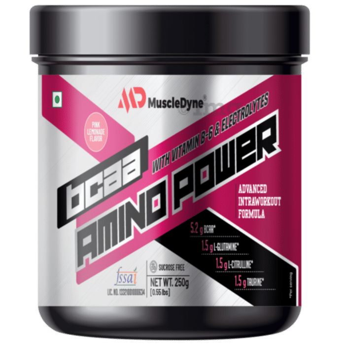 Muscle Dyne BCAA Amind Power Pink Lemonade Powder Buy jar of 250.0 gm