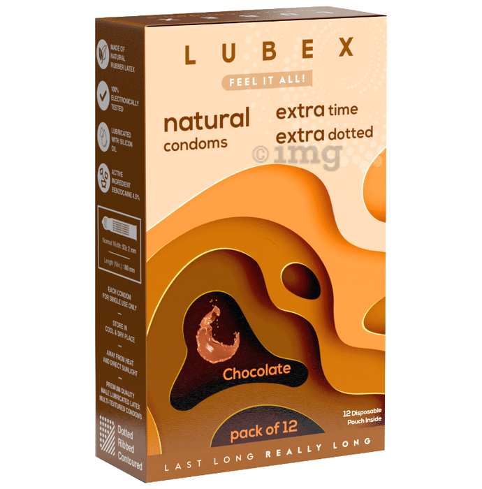 Lubex Long Lasting Condom with Disposable Bags Chocolate