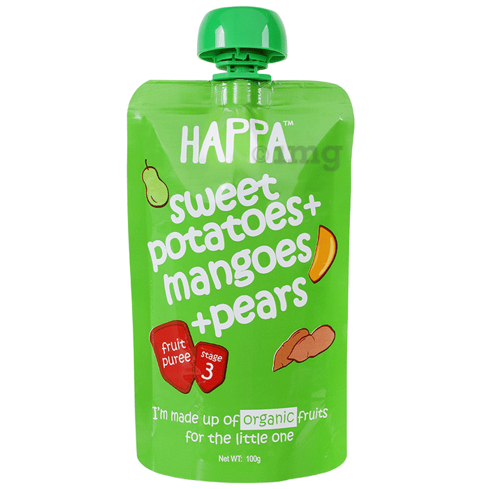 Happa Organic Fruit Puree Stage 3 Sweet Potatoes+Mangoes+Pears