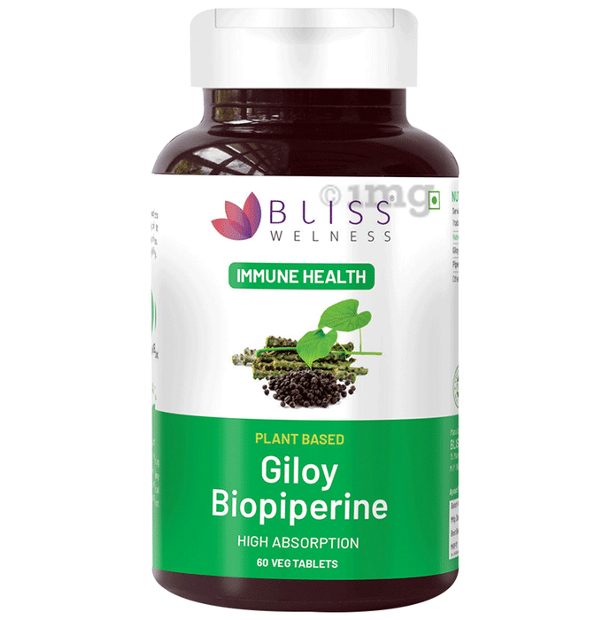 Bliss Welness Immune Health Giloy Biopiperine Veg Tablet