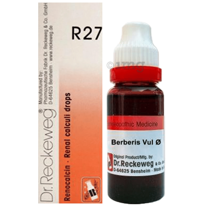Combo Pack of Dr. Reckeweg Berberis Vul Mother Tincture Q (20ml) & Dr. Reckeweg R27 Renal Calculi Drop (22ml)