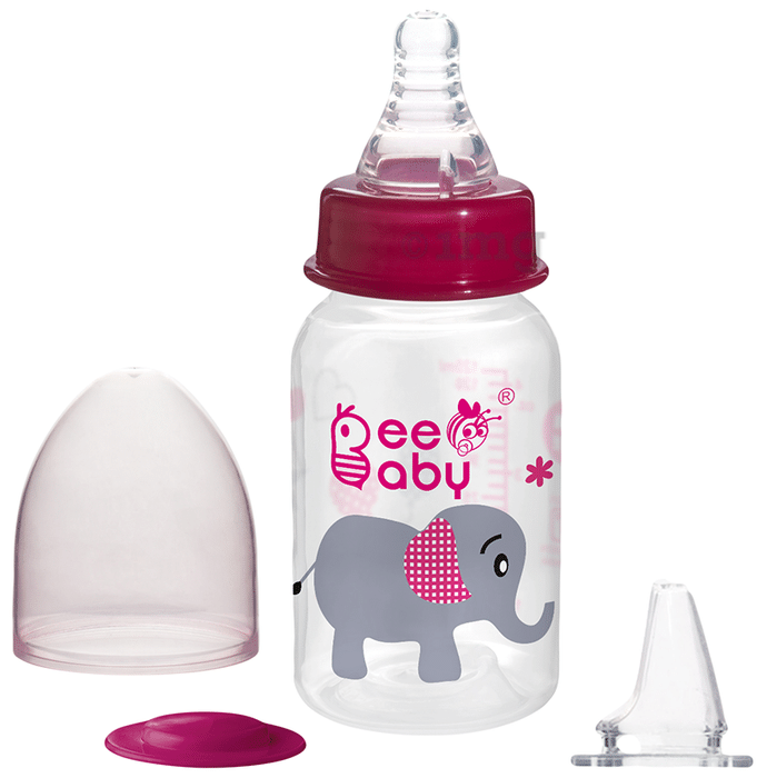 BeeBaby 2 in 1 Advance+ Baby Feeding Bottle with Anti-Colic Silicone Nipple & Silicone Sippy Spout 4 months+ Pink