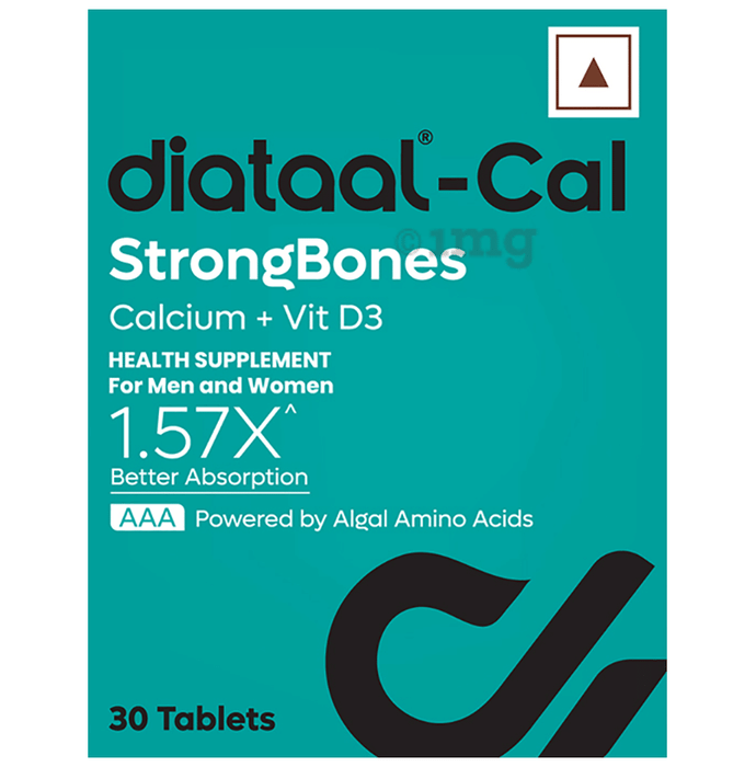 Diataal Cal Tablet Strong Bones | Active Absorbable Calcium + Vit D3 | for Men & Women