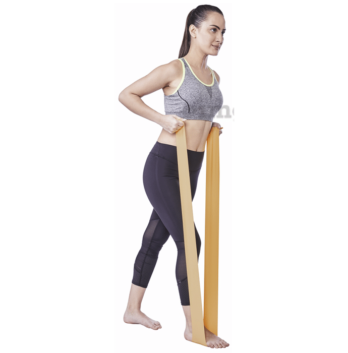Vissco Heaviest Active Resistance Band for Exercise, Workouts, Gym, Stretching Golden