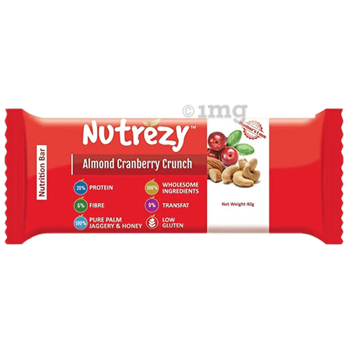 Nutrezy Almond Cranberry Crush Nutrition Bar
