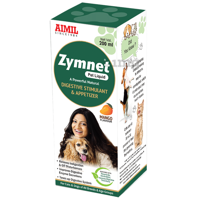 Aimil Pharmaceuticals Aimil Zymnet Pet Liquid | Digestive Stimulant & Appetizer Liquid Mango