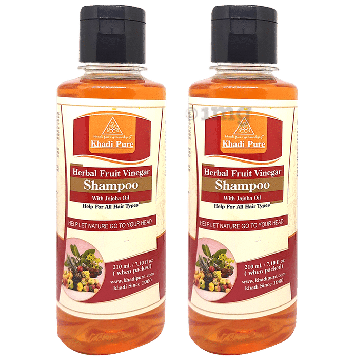 Khadi Pure Herbal Fruit Vinegar Shampoo (210ml Each)