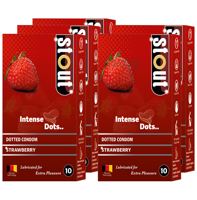 Stout Dotted Condom (10 Each) Strawberry