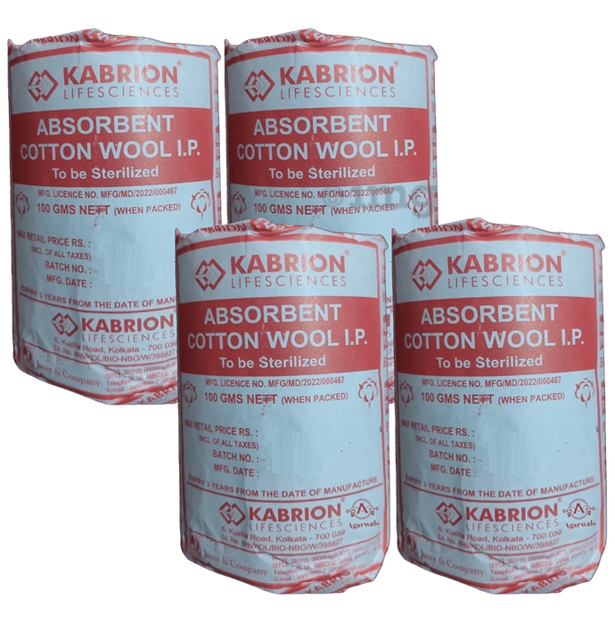 Agarwals Kab Jayer Absorbent Surgical Cotton Wool IP (100gm Each)