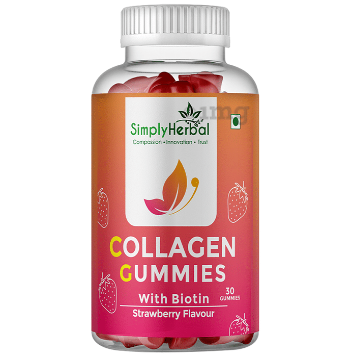Simply Herbal Collagen Gummies with Biotin Strawberry