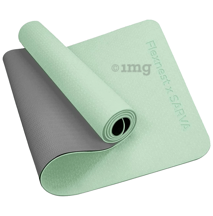Flexnest Extra Thick TPE Material Yoga Mat Green 8mm