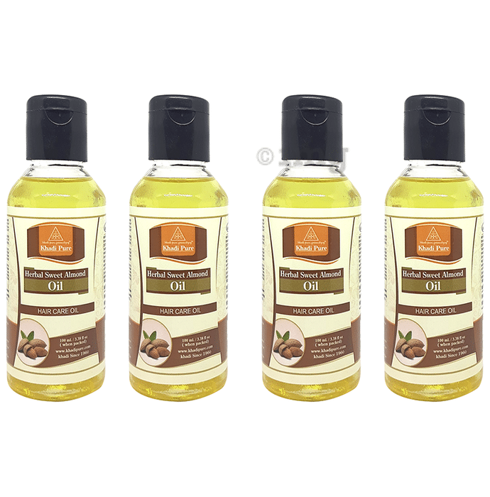 Khadi Pure Herbal Sweet Almond Oil (100ml Each)