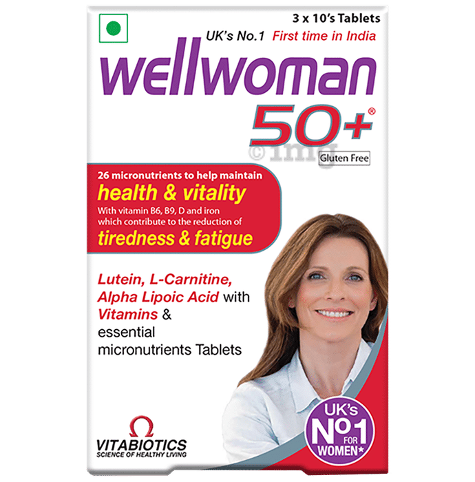 Wellwoman 50+ Health Supplement for Women | Reduces Tiredness & Fatigue | Gluten free Tablet