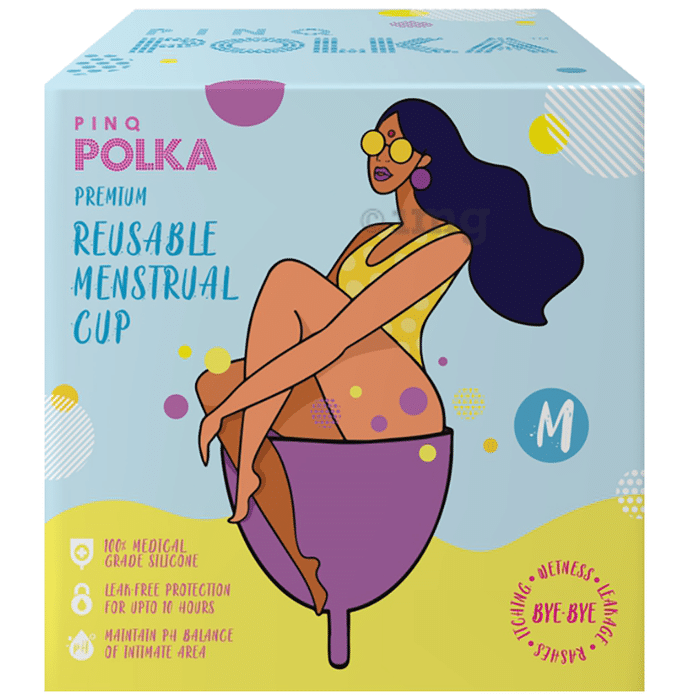 PINQ Polka Premium Reusable Menstrual Cup Medium