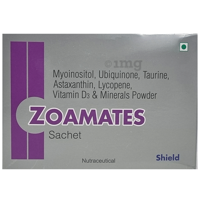 Zoamates Powder with Ubiquinone, Myoinositol, Lycopene, Vitamin D3 & Minerals