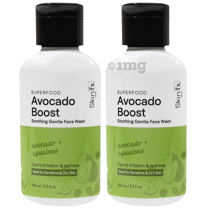 Skin Fx Superfood Avocado Boost Soothing Gentle Face Wash (100ml Each)