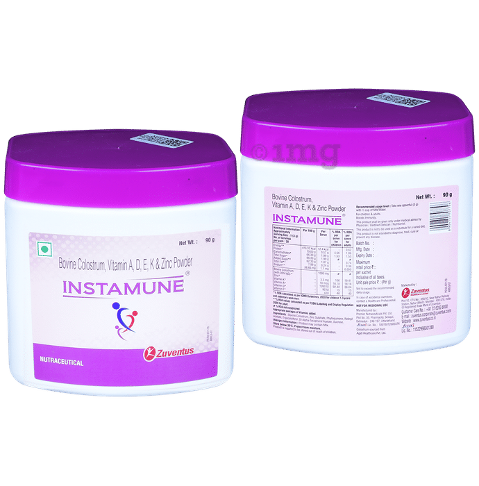 Instamune Powder with Bovine Colostrum, Vitamin A, D, E, K & Zinc