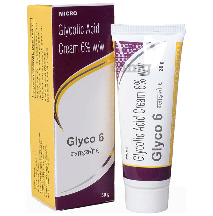 Glyco 6 Glycolic Acid Cream | For Dry Skin, Acne & Hyperpigmentation