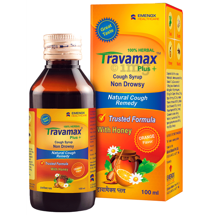 Travamax Plus Cough Syrup Honey Orange